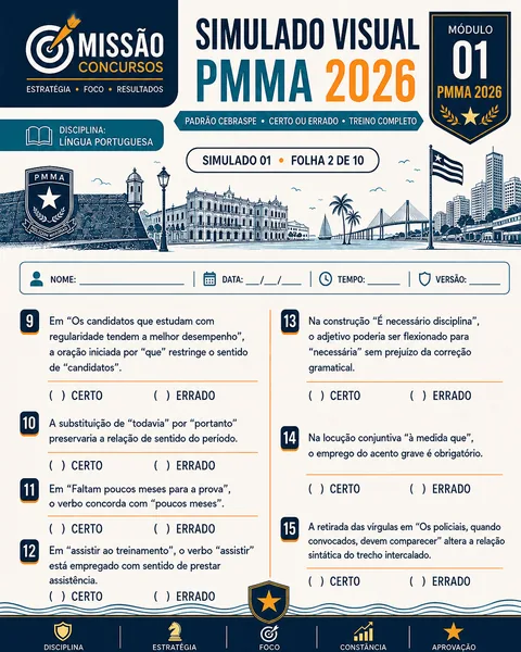 Amostra visual do material de preparação para a PMMA 2026