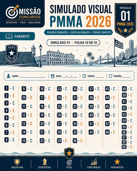 Amostra visual do material de preparação para a PMMA 2026